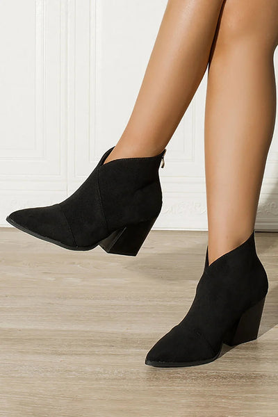 Riley™ | Pointed Suede-Effect Ankle Boot