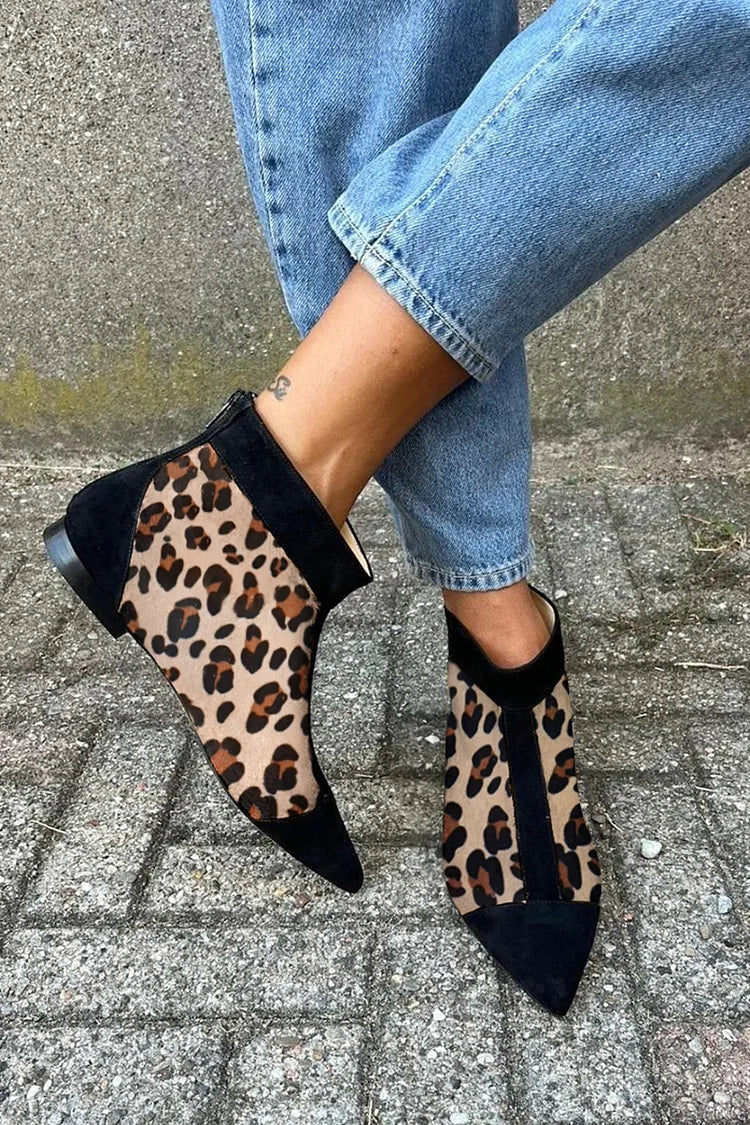 Renee™ | Leopard Print Ankle Boots
