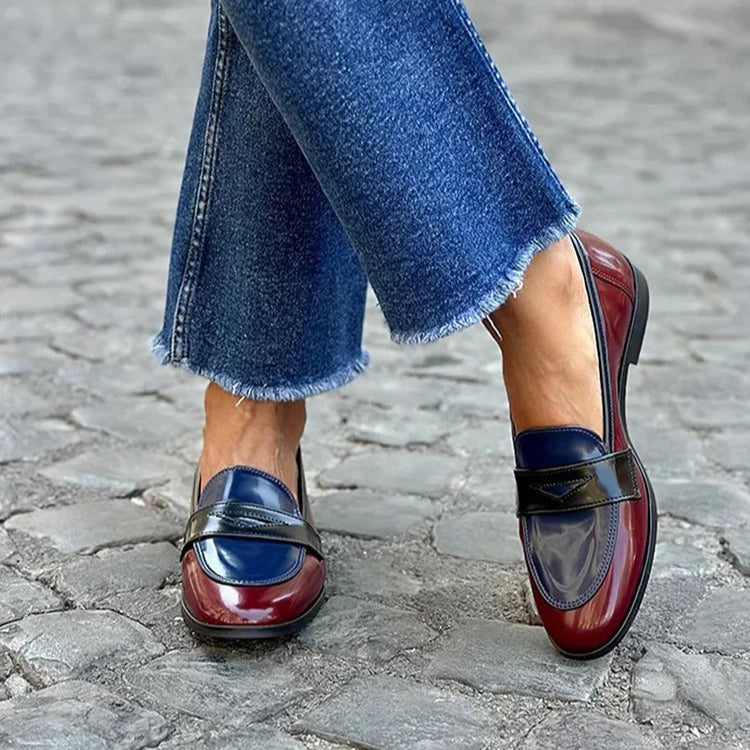 Grace™ | Shiny Tricolore Loafers