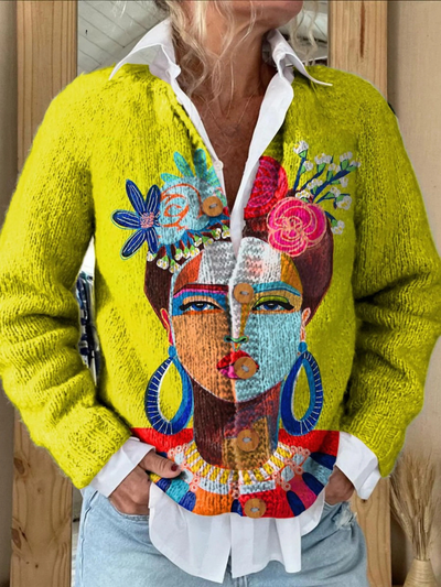 Isabella™ | Frida Art Portrait Cardigan