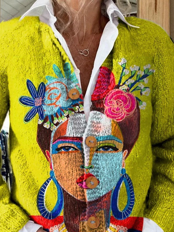 Isabella™ | Frida Art Portrait Cardigan