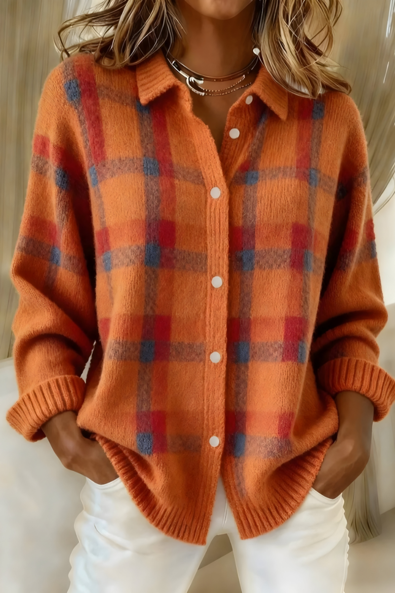 Sloane™ | Checked Knitted Cardigan