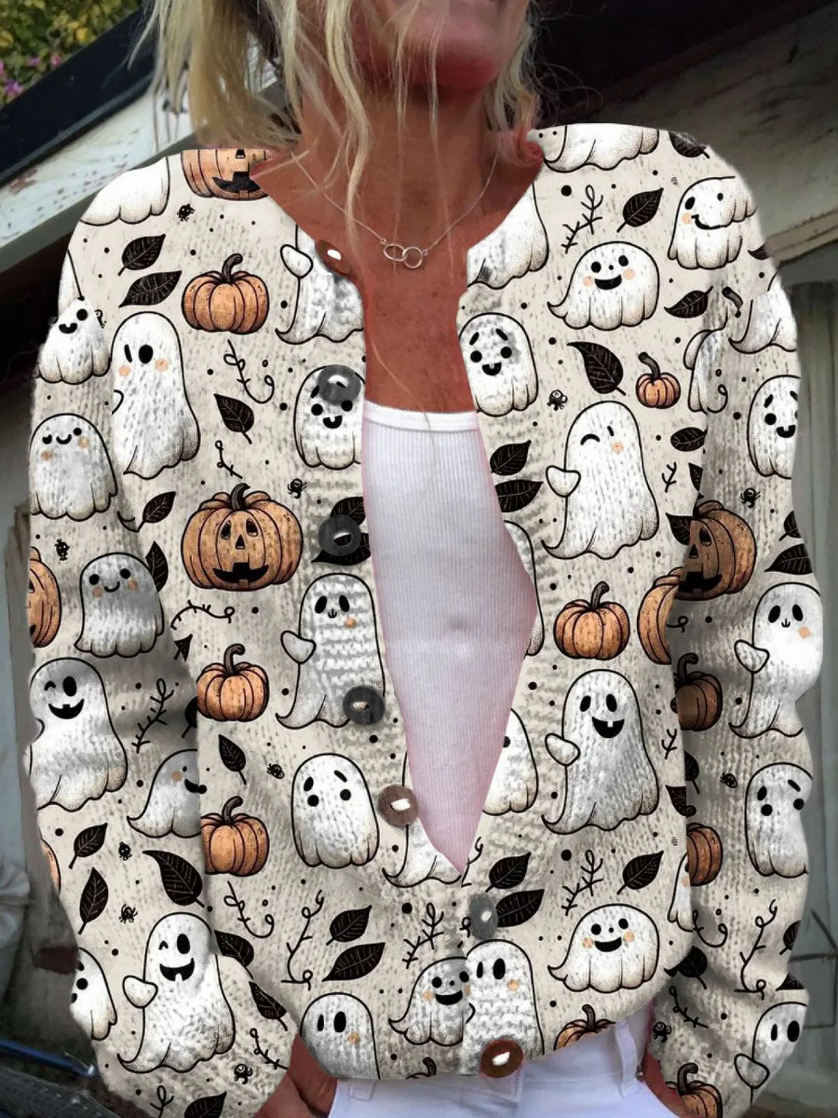 Olivia™ | Spooky Ghost Halloween Cardigan
