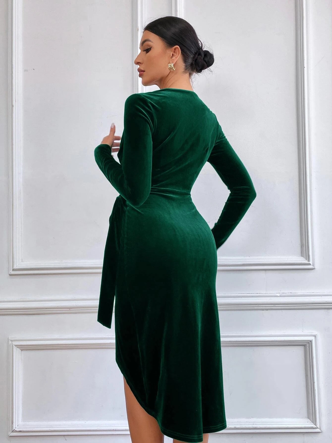 Ruby™ | Velvet Wrap Midi Dress