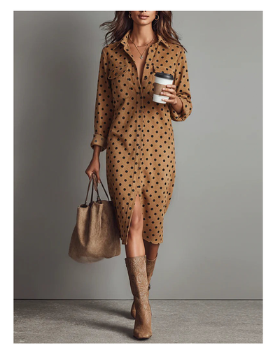 Avery™ | Suede Shirt Midi Dress
