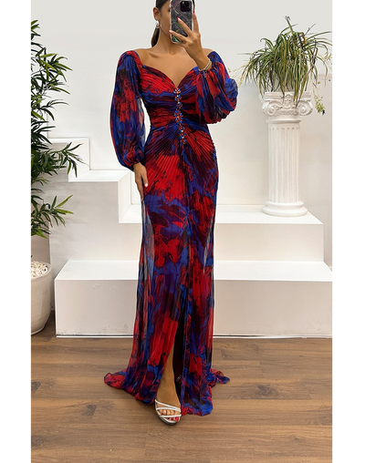 Avery™ | Long Pleated Evening Dress