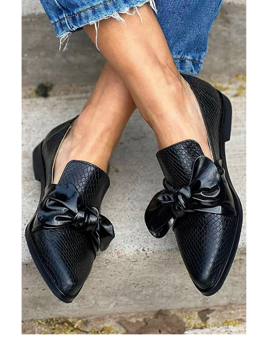 Brinley™ | Shiny Bow Loafers