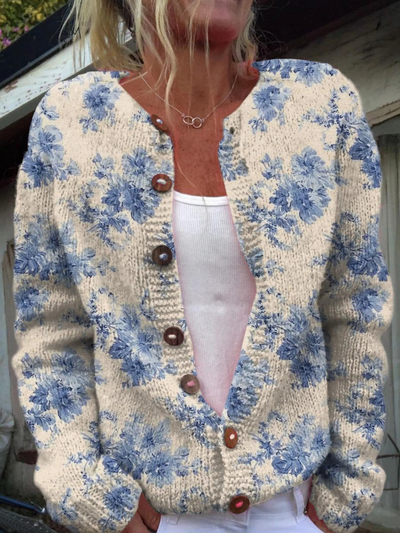 Leah™ | Lovely Floral Art Cardigan