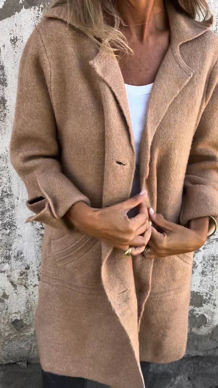 Sierra™ | Long Wool-Blend Lapel Jacket