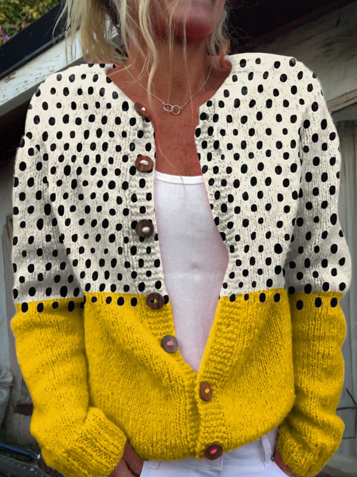 Hazel™ | Yellow Polka Dot Cardigan