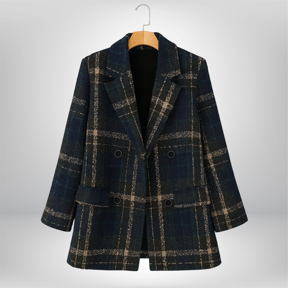 Brooke™ | Classic Plaid Wool Coat
