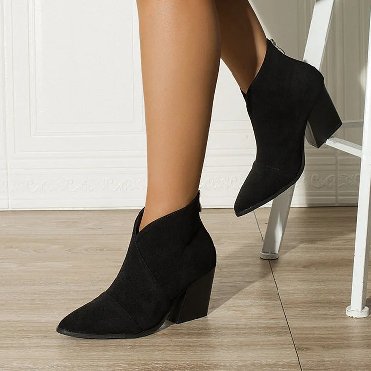 Riley™ | Pointed Suede-Effect Ankle Boot