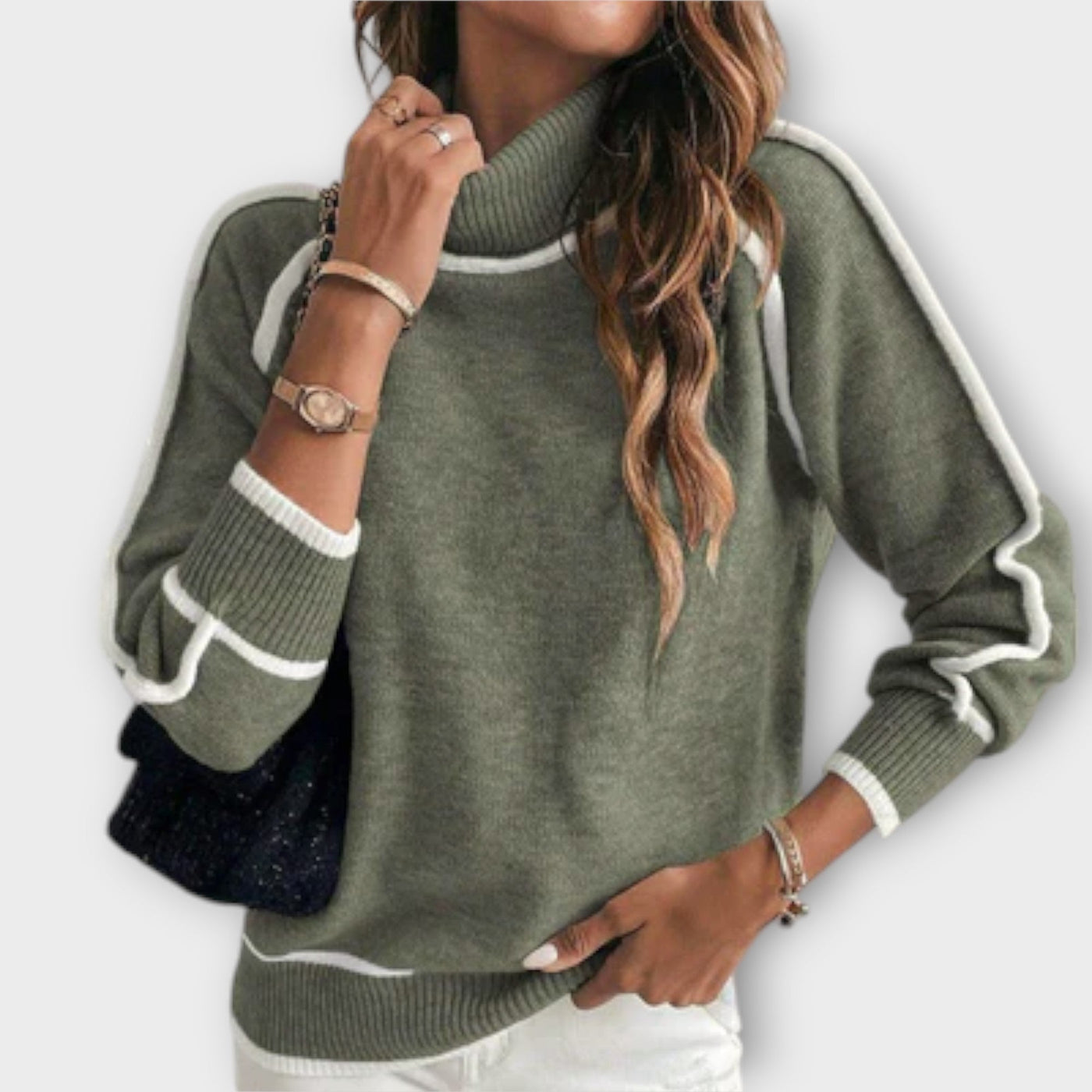 Aveline™ | Luxury Olive Green Sweater