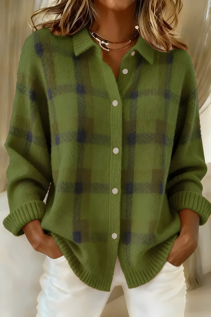 Sloane™ | Checked Knitted Cardigan