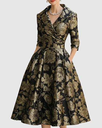 Riley™ | Floral Embroidered Midi Dress