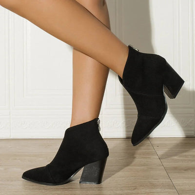 Riley™ | Pointed Suede-Effect Ankle Boot