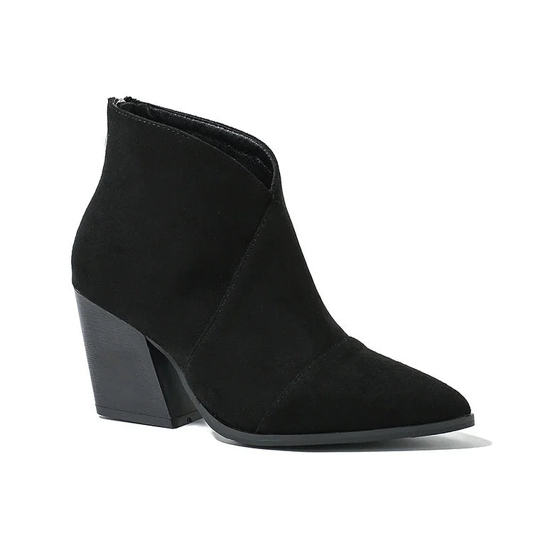 Riley™ | Pointed Suede-Effect Ankle Boot
