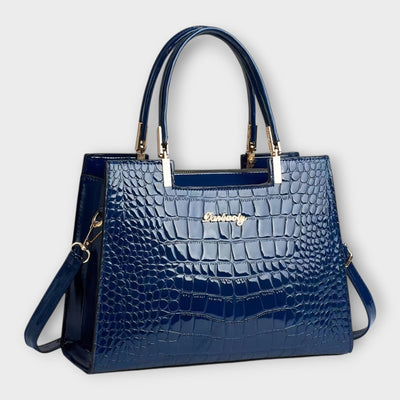 Zoey - Glossy Crocodile Pattern Handbag
