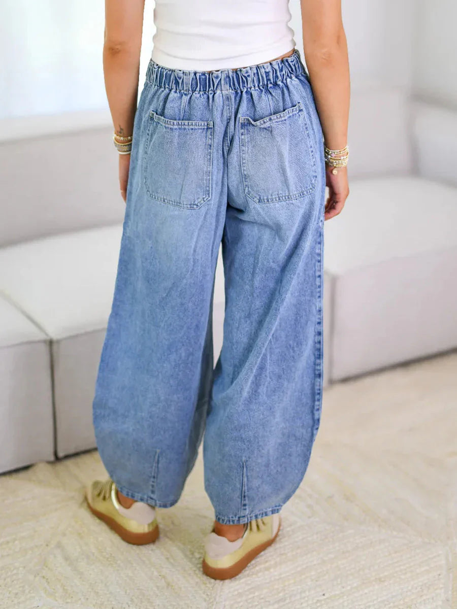 ALINA™ | RELAXED FIT DRAWSTRING DENIM PANTS