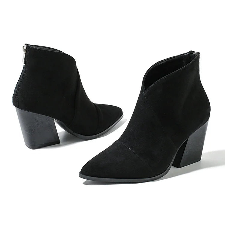 Riley™ | Pointed Suede-Effect Ankle Boot