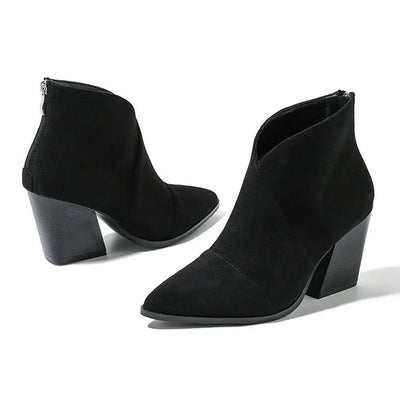 Riley™ | Pointed Suede-Effect Ankle Boot