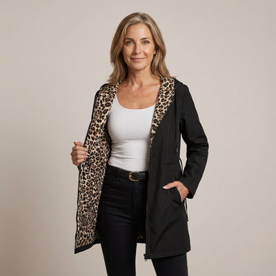 Sierra™ | Reversible Leopard Print Hooded Coat