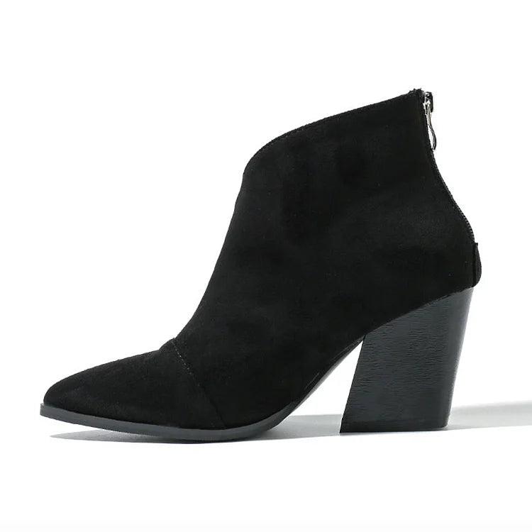 Riley™ | Pointed Suede-Effect Ankle Boot