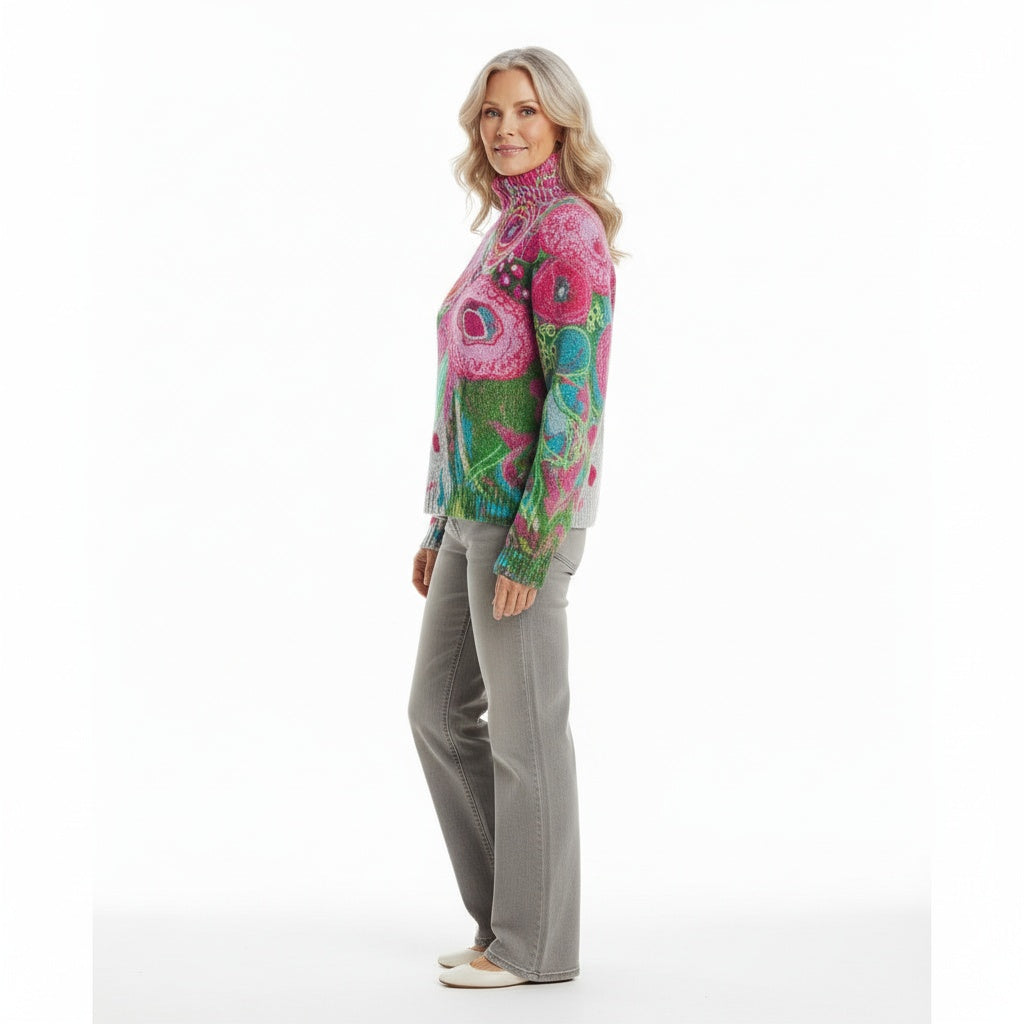 Sienna™ | Floral Art Knit Sweater
