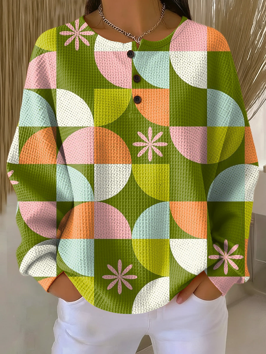 Brinley™ | Checkered Waffle Knit Warmth Sweater