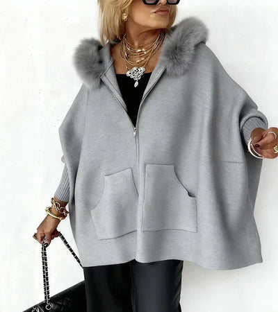 Brooke™ | Cozy Hooded Coat with Faux Fur Collar