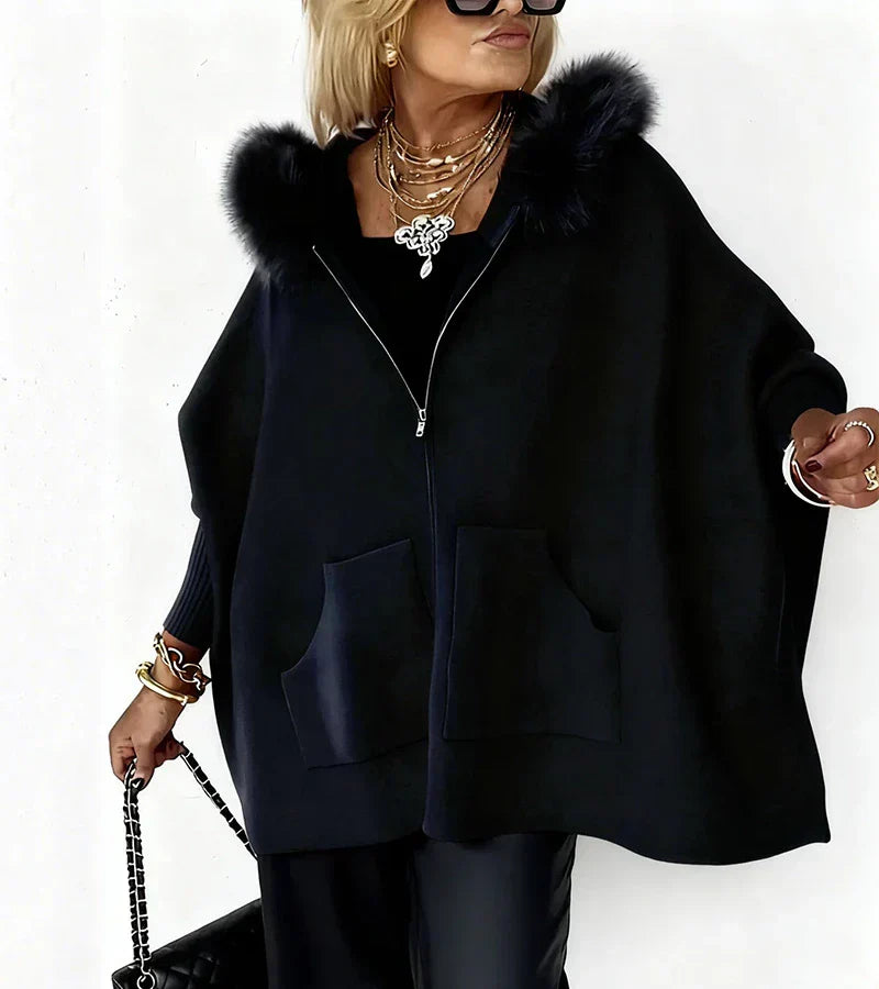 Brooke™ | Cozy Hooded Coat with Faux Fur Collar