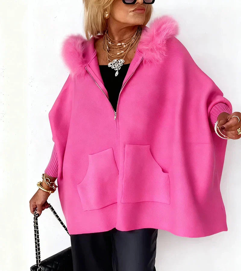 Brooke™ | Cozy Hooded Coat with Faux Fur Collar