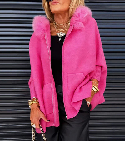 Brooke™ | Cozy Hooded Coat with Faux Fur Collar