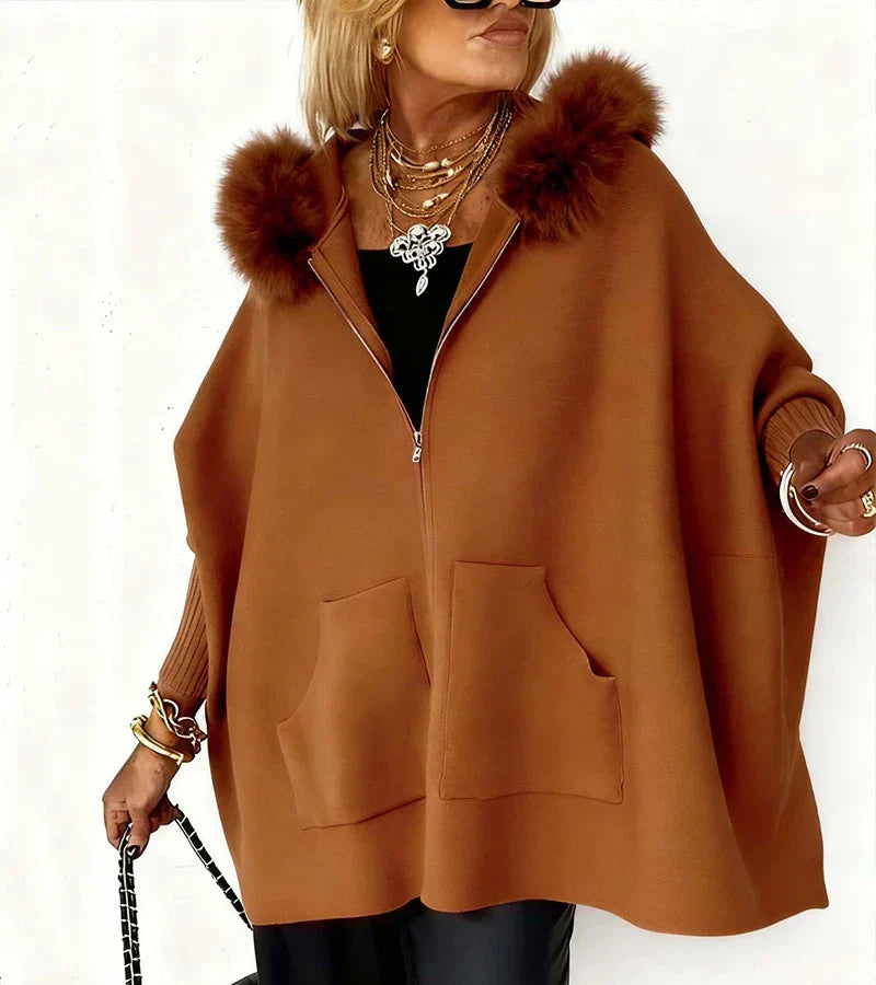 Brooke™ | Cozy Hooded Coat with Faux Fur Collar
