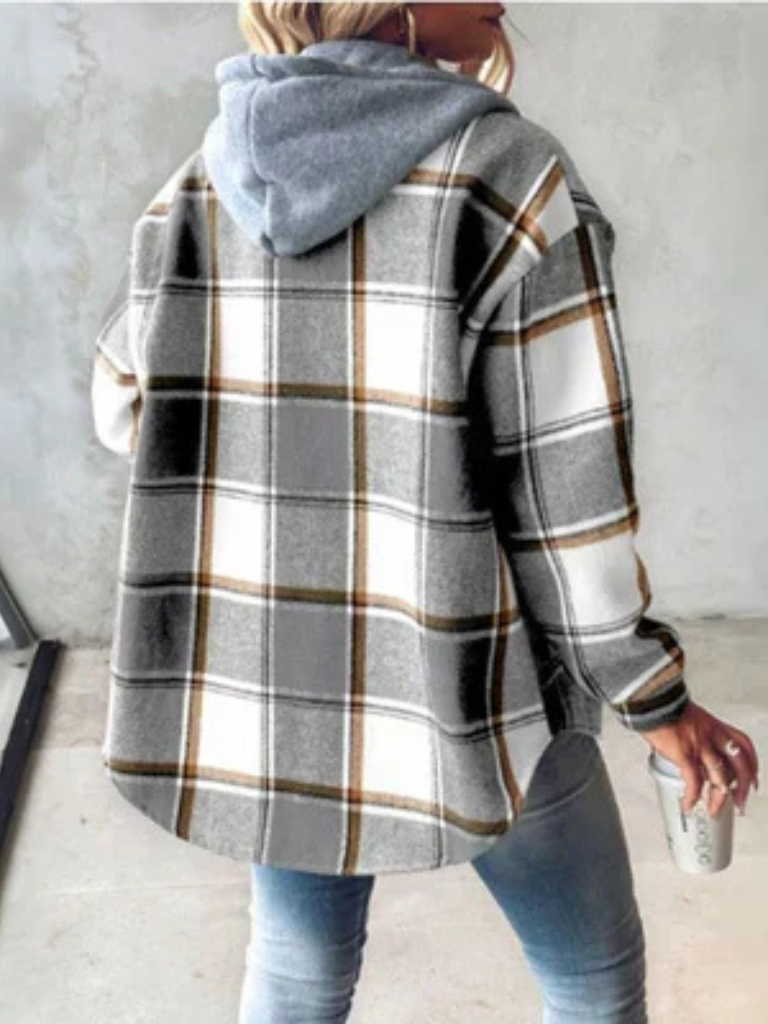 Sienna™ | Plaid Hooded Shacket