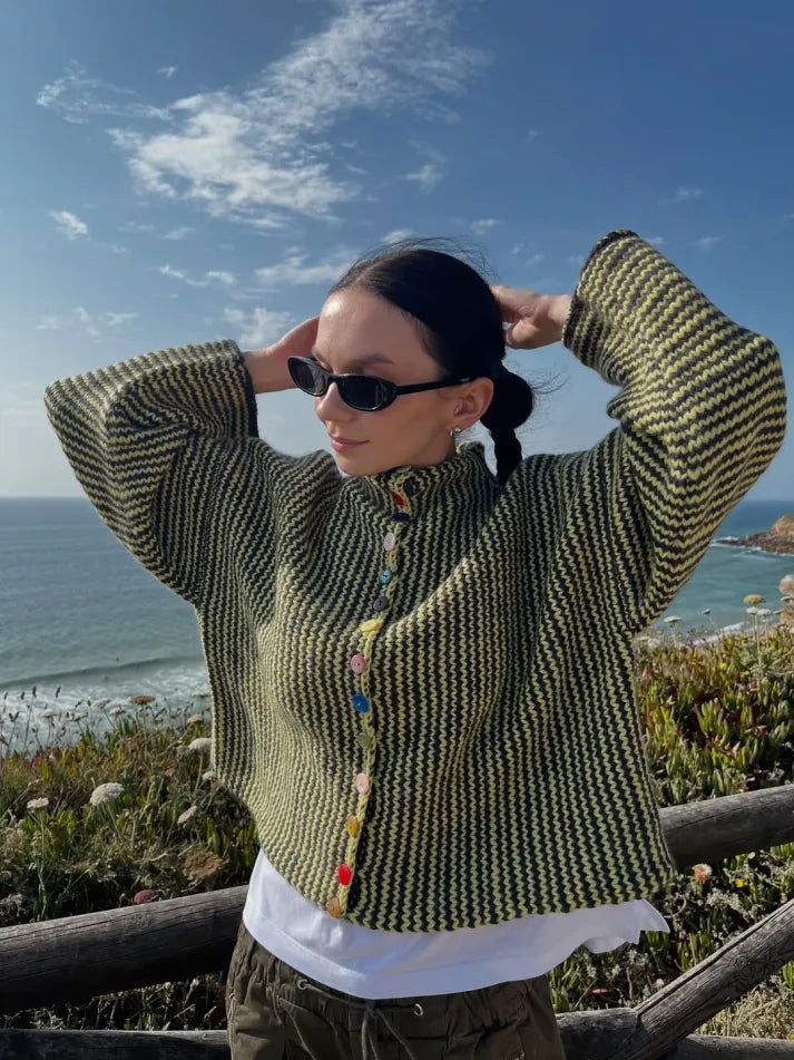 Vivienne™ | Gem-Button Knit Cardigan