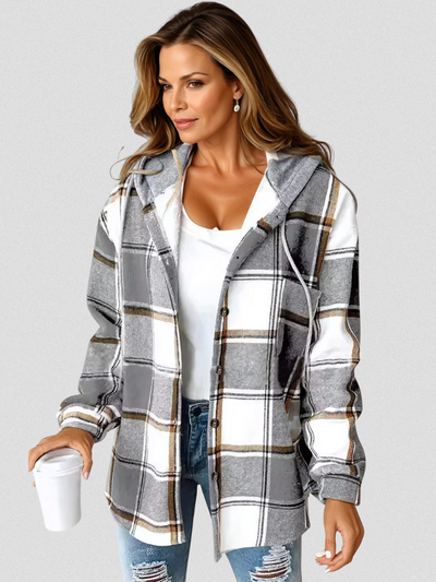 Sienna™ | Plaid Hooded Shacket