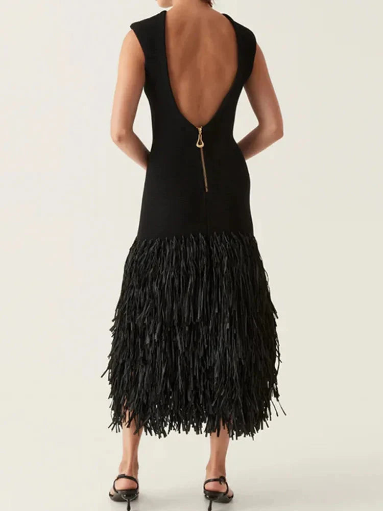 ALINE™ | LONG FRINGED DRESS