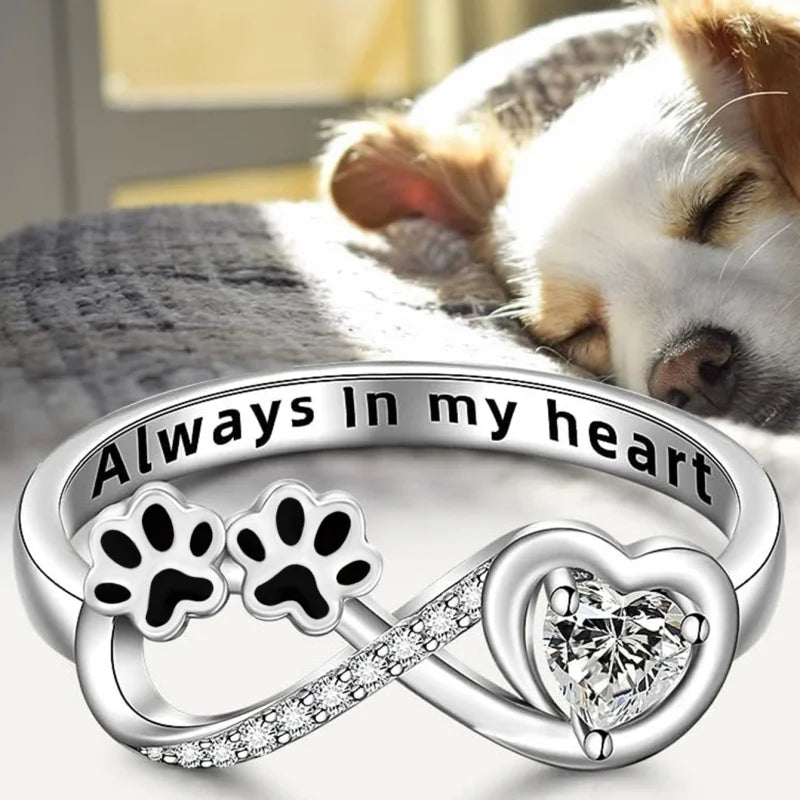 Elara™ | Paw Heart Infinity Ring