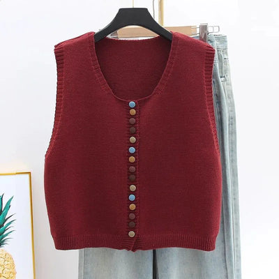 Dahlia™ | Color-Button Knit Vest