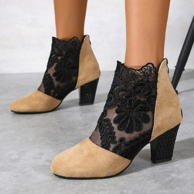 Sienna™ | Elegant Lacy High Heels Boots