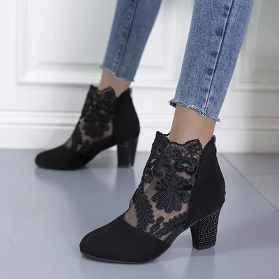 Sienna™ | Elegant Lacy High Heels Boots