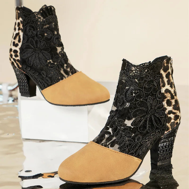 Sienna™ | Elegant Lacy High Heels Boots
