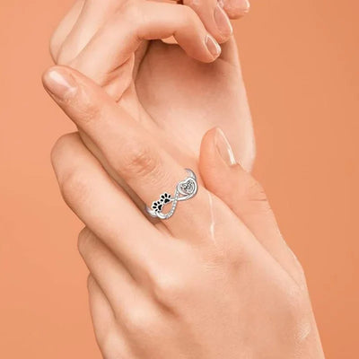 Elara™ | Paw Heart Infinity Ring