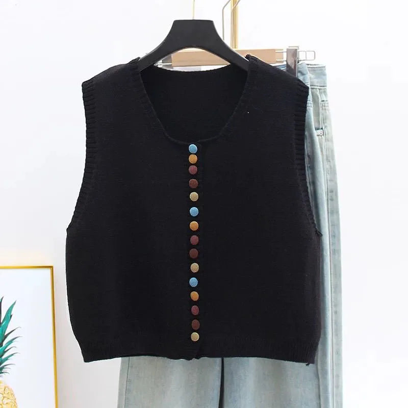 Dahlia™ | Color-Button Knit Vest