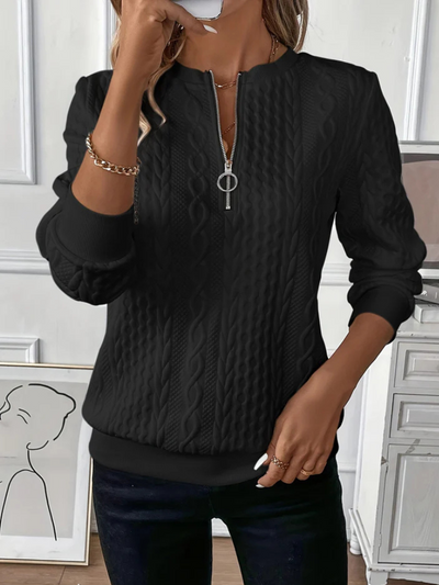 Brooke™ | Cable Knit Zip Sweater