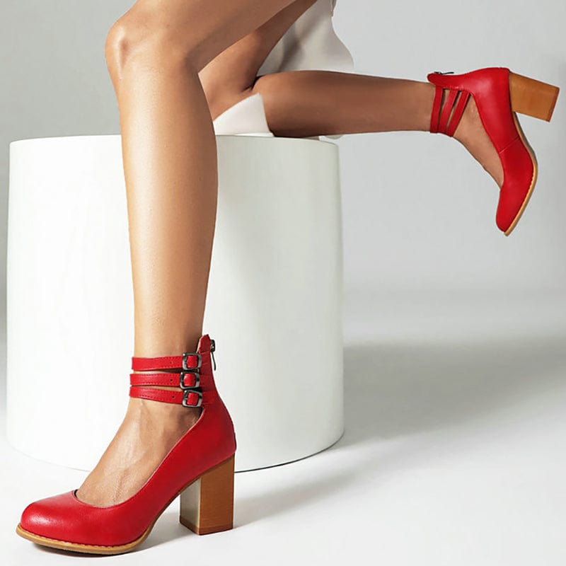 Vivienne™ | Triple Buckle Heels