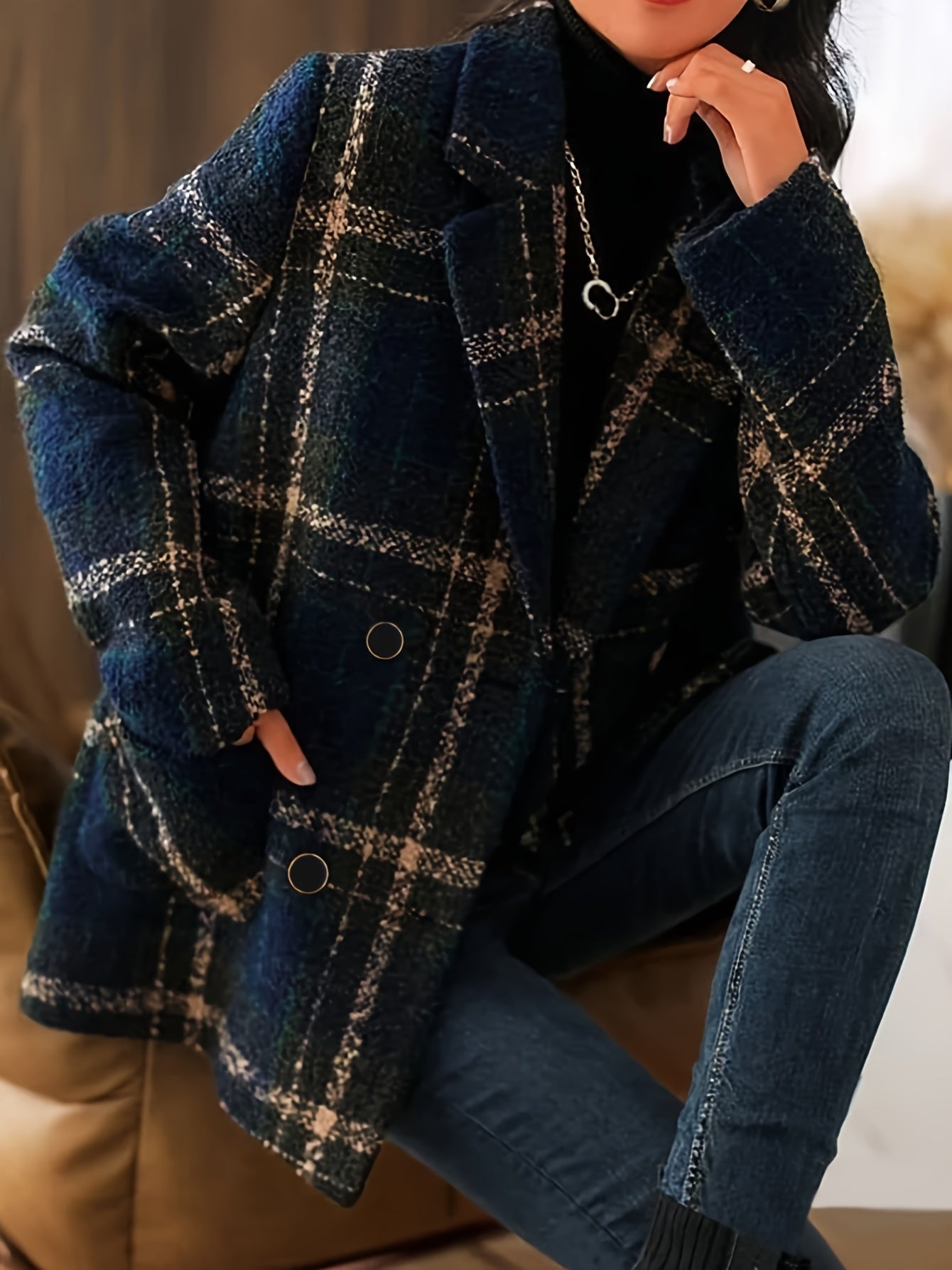 Brooke™ | Classic Plaid Wool Coat