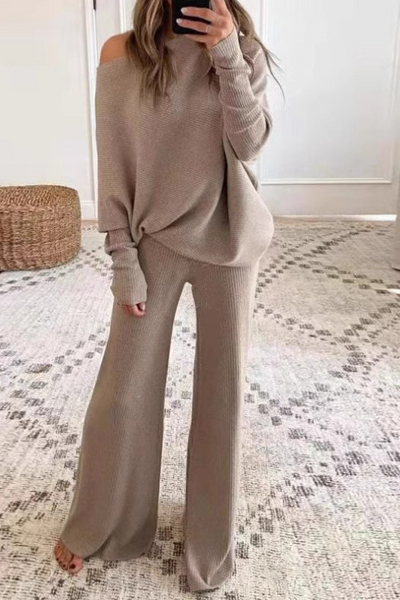 Sadie™ | Off-Shoulder Knit Lounge Set
