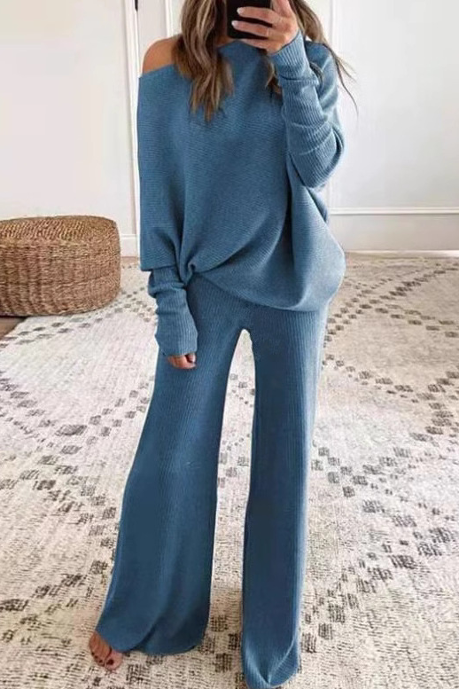 Sadie™ | Off-Shoulder Knit Lounge Set